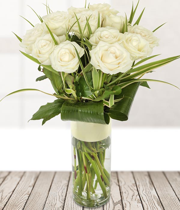White Roses Valentine's Day Flowers with Same Day Delivery