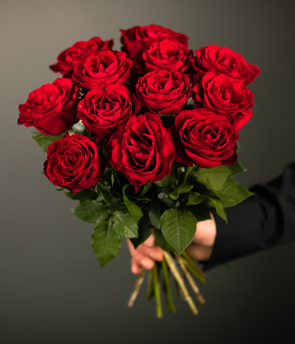 12 Red Rose Bouquet - Order Flowers Online