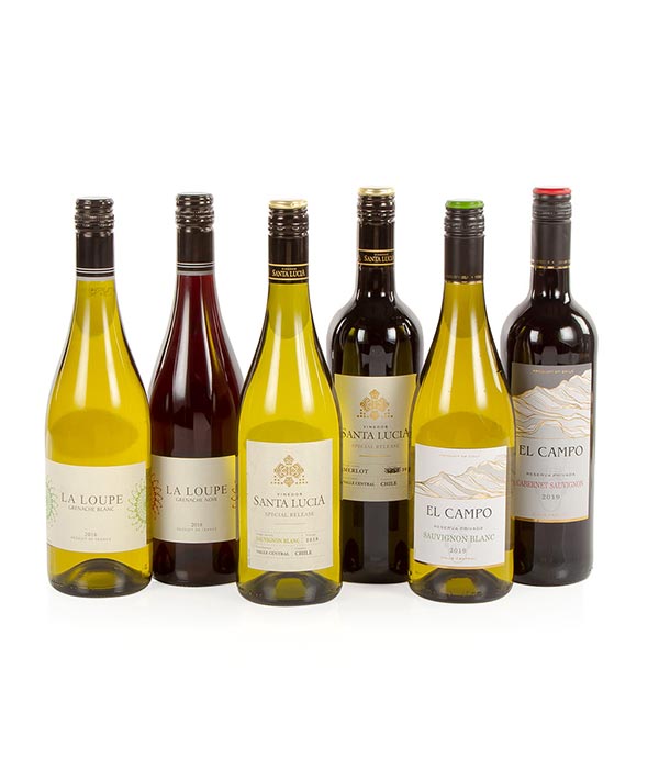 Six Wines in a Box Hampers Delivered by eflorist.co.uk