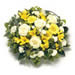 Composition deuil fleurs jaunes