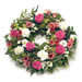 couronne deuil fleurs roses pour funérailles