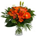 Oranje boeket met lelies gerbera's rozen