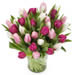 tulpenboeket in paars, wit en roze bezorgen