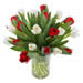 Tulipes rouges et blanches cadeau romantique