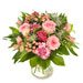 Euroflorist Strauß BOU16_028 "Rosa Klassiker". Saisonales Bouquet in Rosa und Pink, das der lokale Florist kreativ zusammen bindet. Jeder Strauß ist ein Unikat.