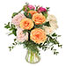 Euroflorist Strauß BOU19_28 "Umwerfende Rosen". Traumhafter Strauß von Hand gebunden mit extra großen Rosenköpfen in Creme und Pfirsich.