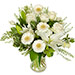 bouquet fleurs blanches roses, lys, germinis