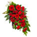 Kistdekoration med röda blommor