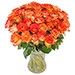 Bouquet de roses orange livré à domicile par transporteur du lundi au samedi avec Téléfleurs | Bouquet de roses orange extra fraîches en direct du producteur