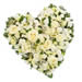 Begravningsblommor hjärta med vita blommor