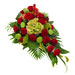 Funeral spray in red and green