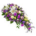 Funeral spray in white and purple