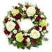 Funeral Wreath in White and Red