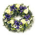 Funeral Wreath in Blue and White