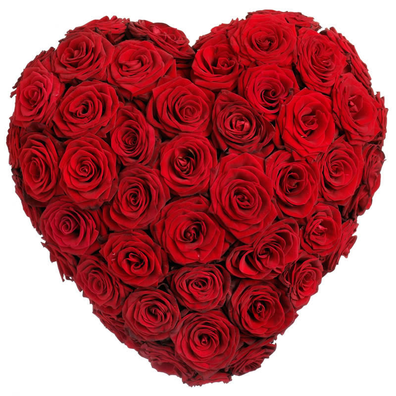 Coeur deuil avec des roses rouges | Euroflorist