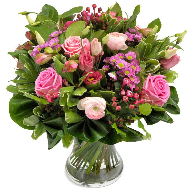 Hoofd getrouwd reservoir Boeket met roze bloemen aan huis leveren door een lokale bloemist.