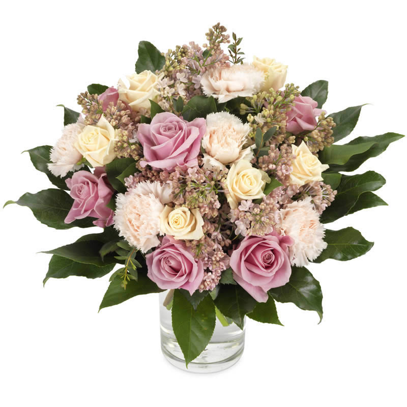 Bouquet rond rose et crème
