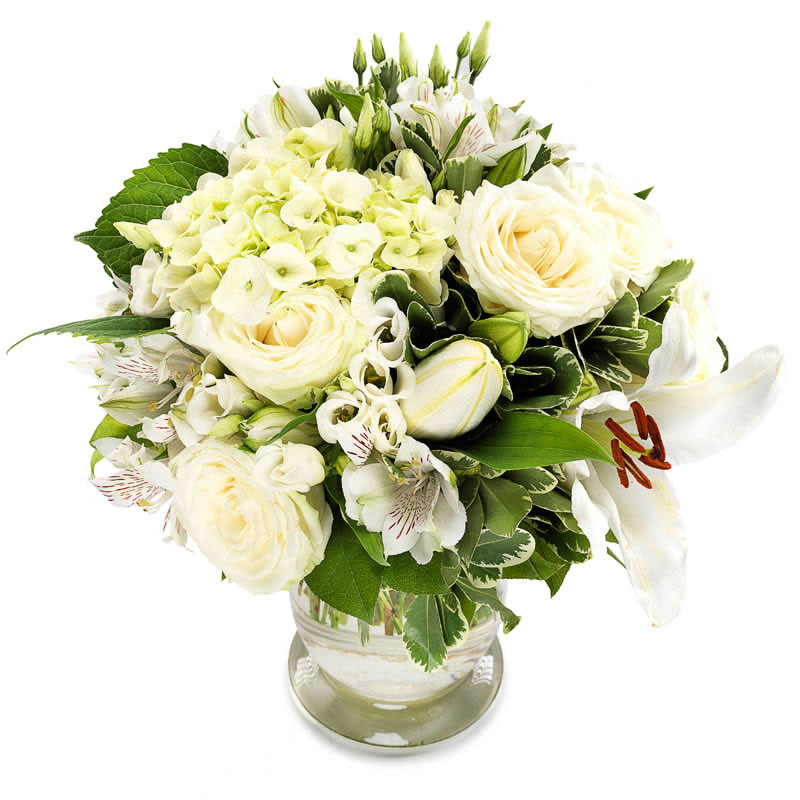 Bouquet cérémonie tons blanc et vert |Mariage