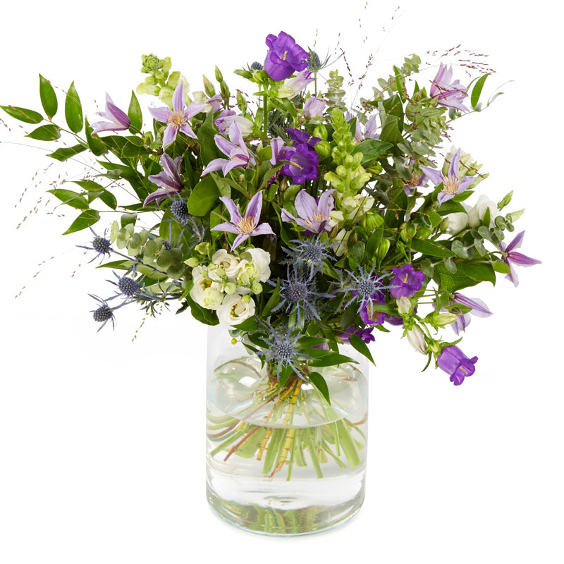 Bouquet champêtre lié violet et blanc | Euroflorist
