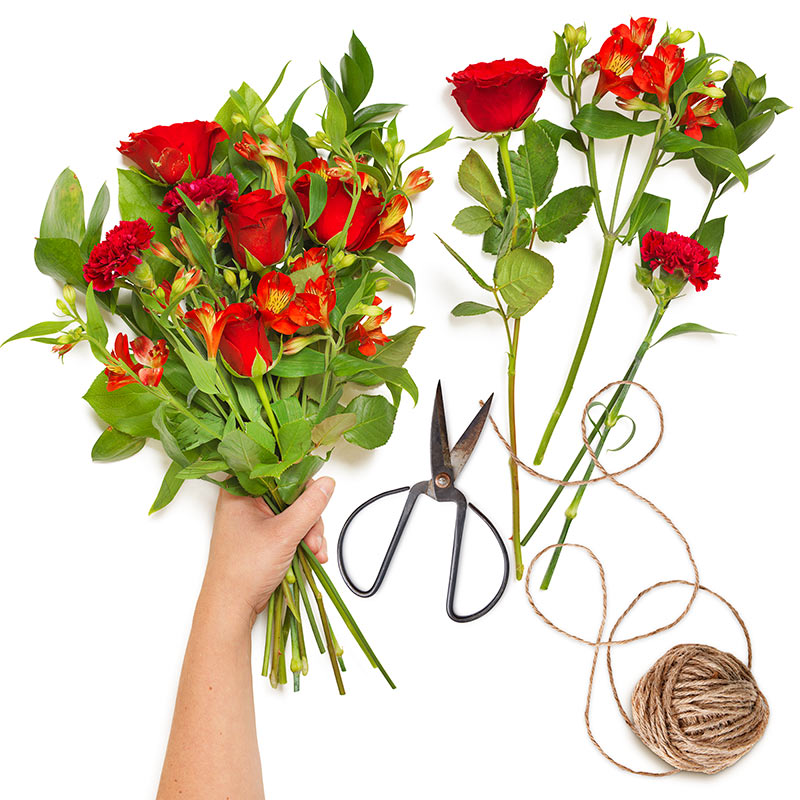 Bouquet du fleuriste rouge | Euroflorist