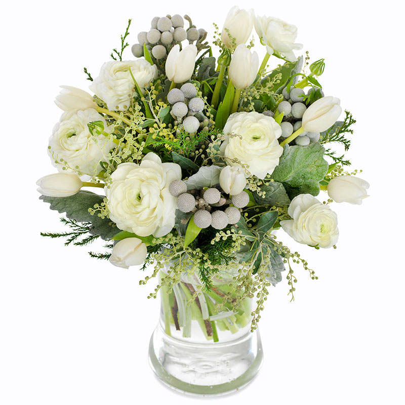 Bouquet Fêtes hiver blanc | Livraison le jour même