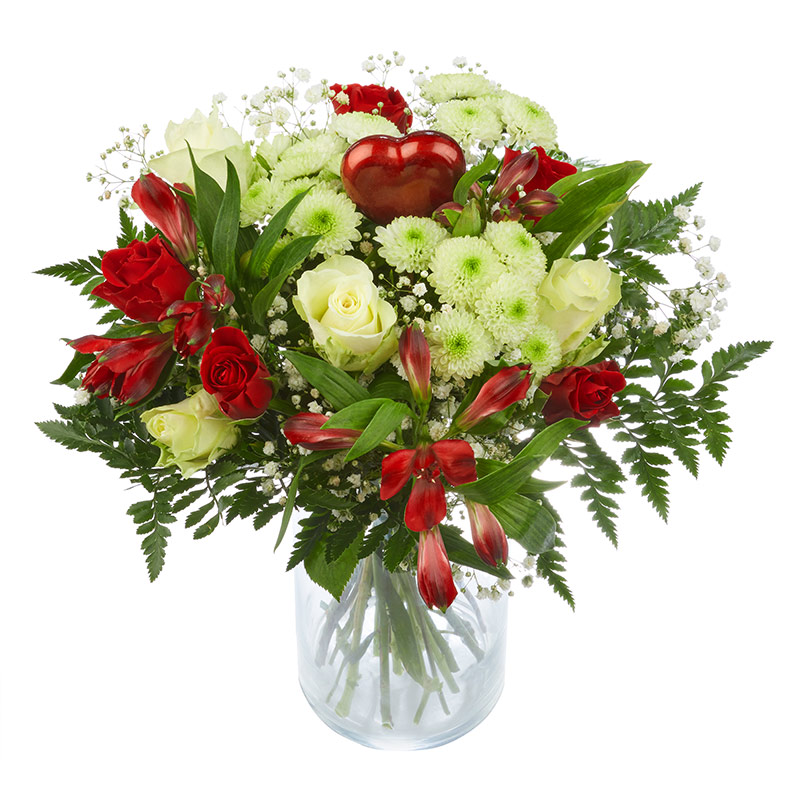 Love | Bouquet romantique rouge et blanc | Euroflorist